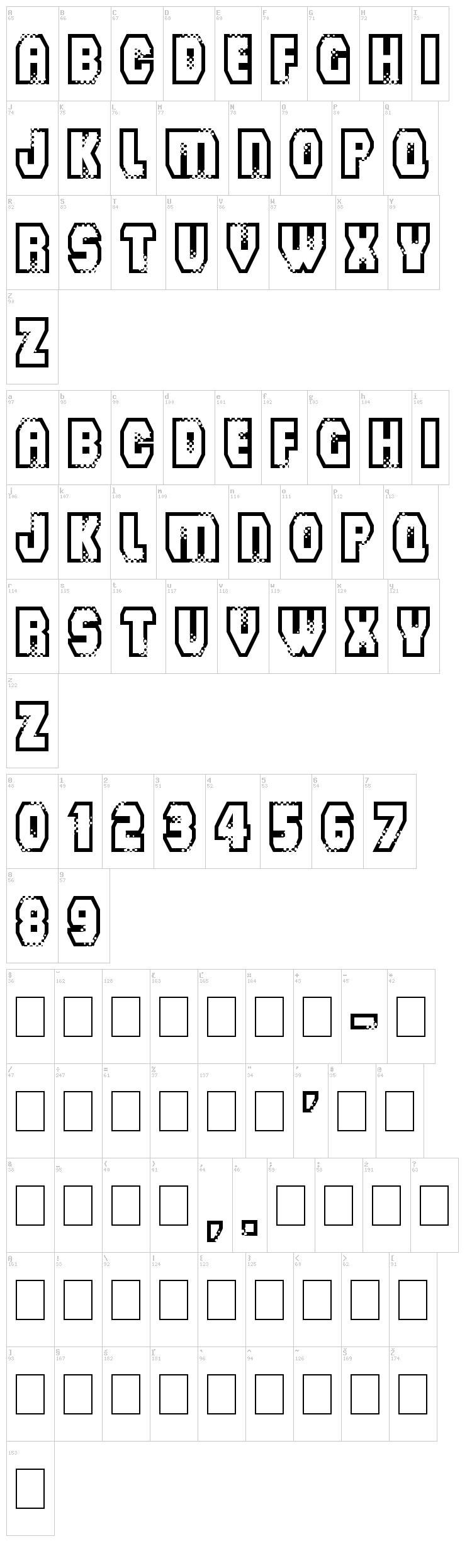 Mad Groove Blast font map